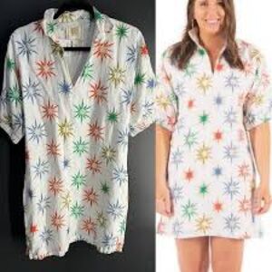 Emily McCarthy White Dress with Starburst Design